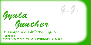 gyula gunther business card